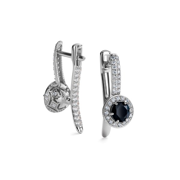 Серьги из серебра c топазом
