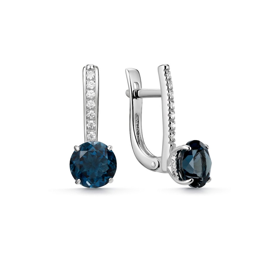 Серьги из серебра c топазом