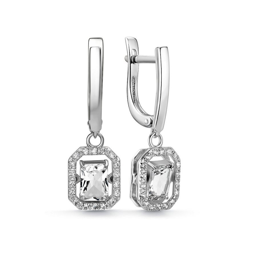 Серьги из серебра c горным хрусталём
