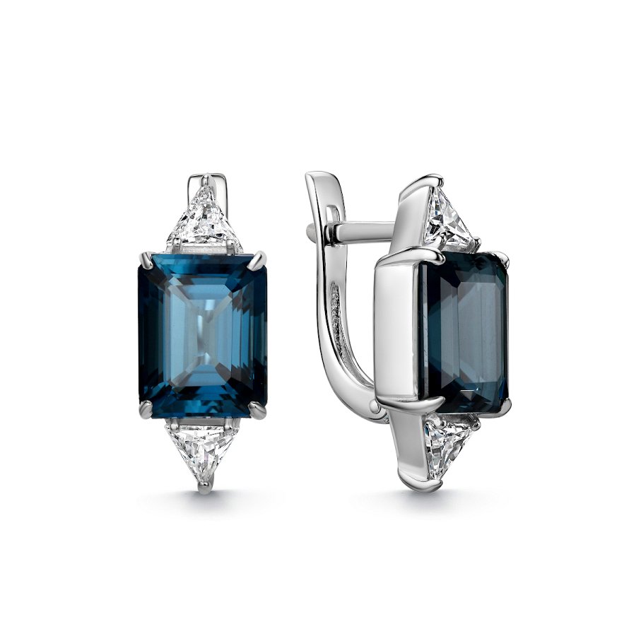 Серьги из серебра c топазом