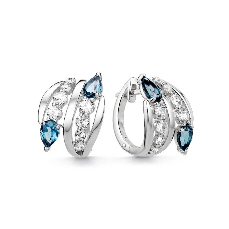 Серьги из серебра c топазом