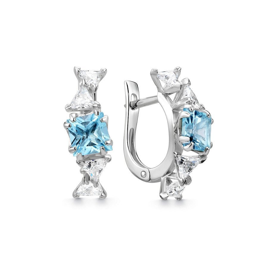 Серьги из серебра c топазом