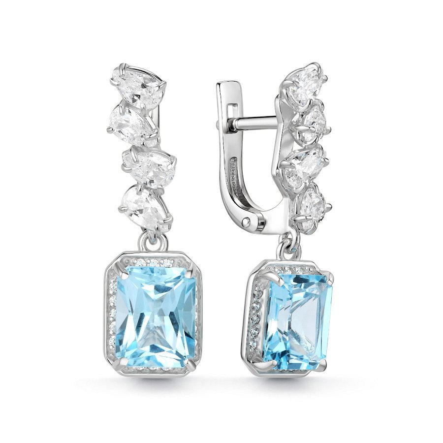 Серьги из серебра c топазом