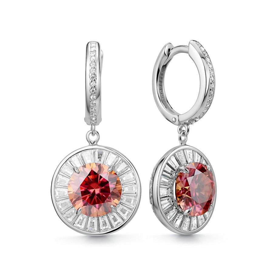 Серьги из серебра c муассанитом