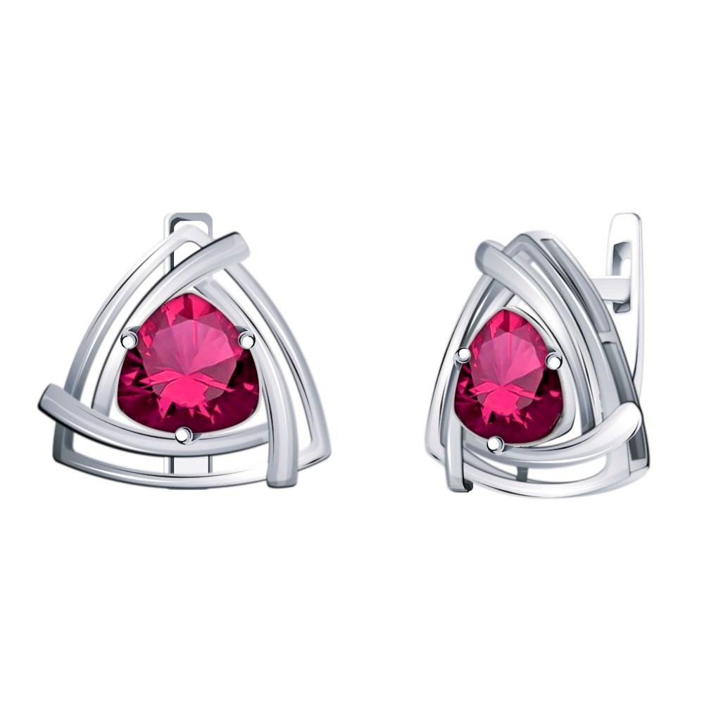 Серьги из серебра c фианитом