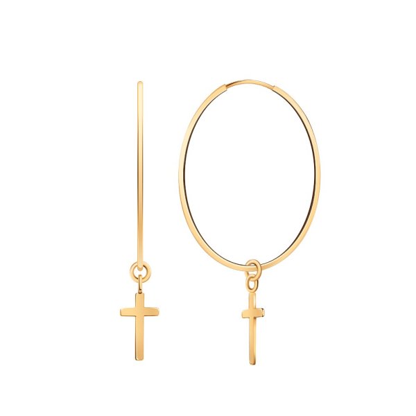 Серьги конго из золота 585 пробы