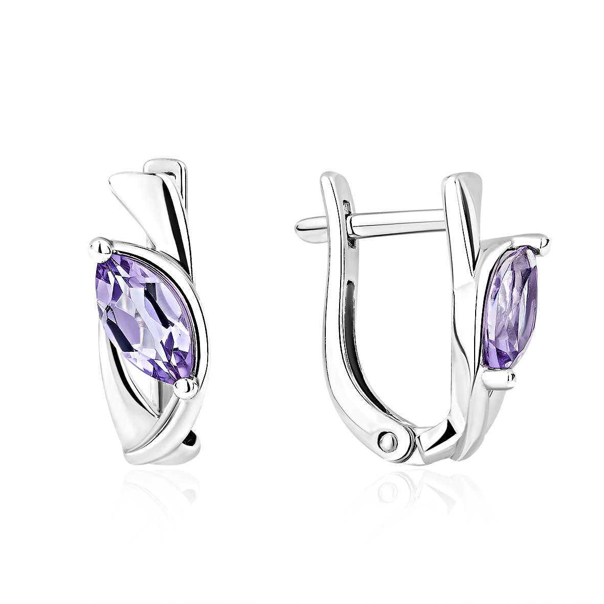 Серьги из серебра c аметистом