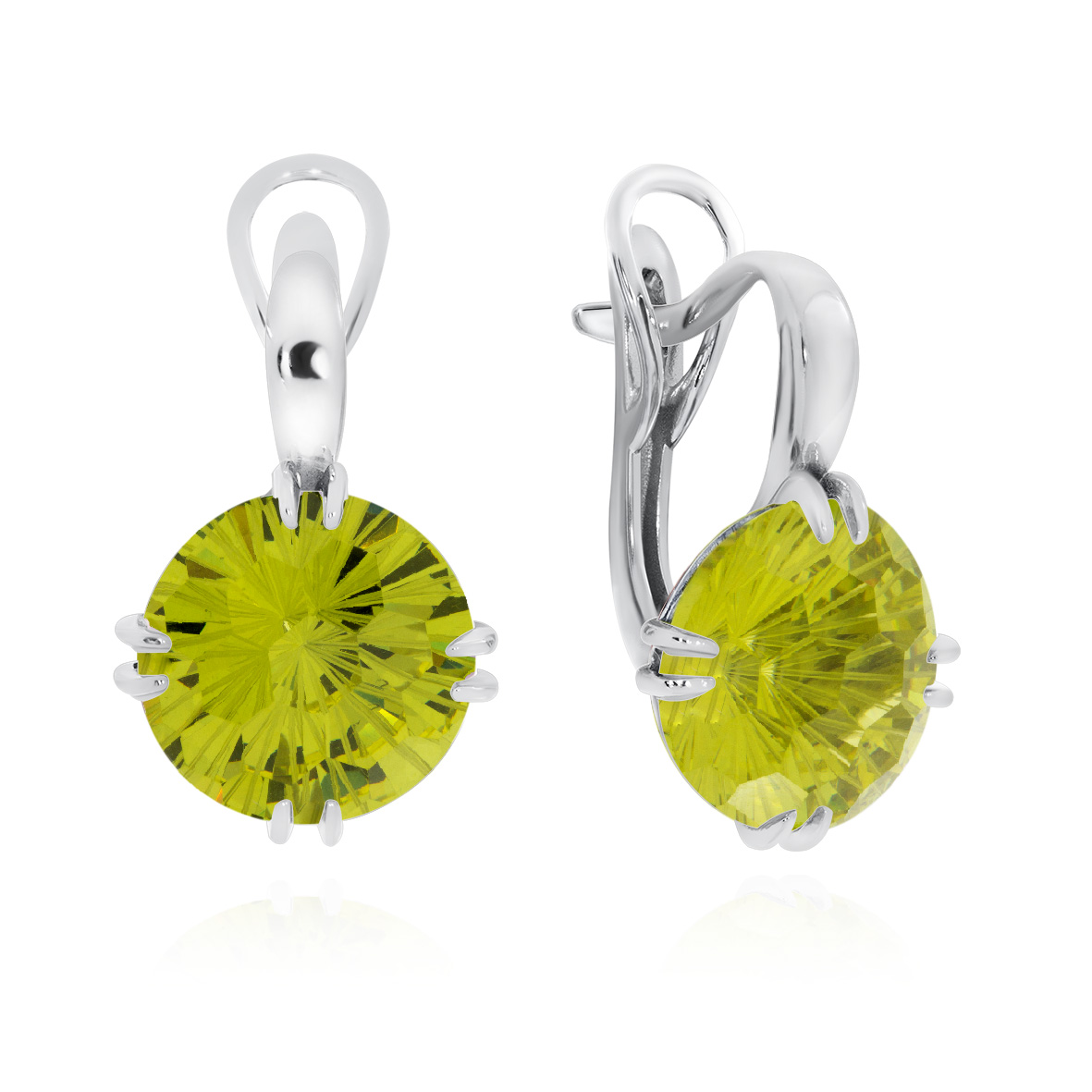 Серьги из серебра c фианитом