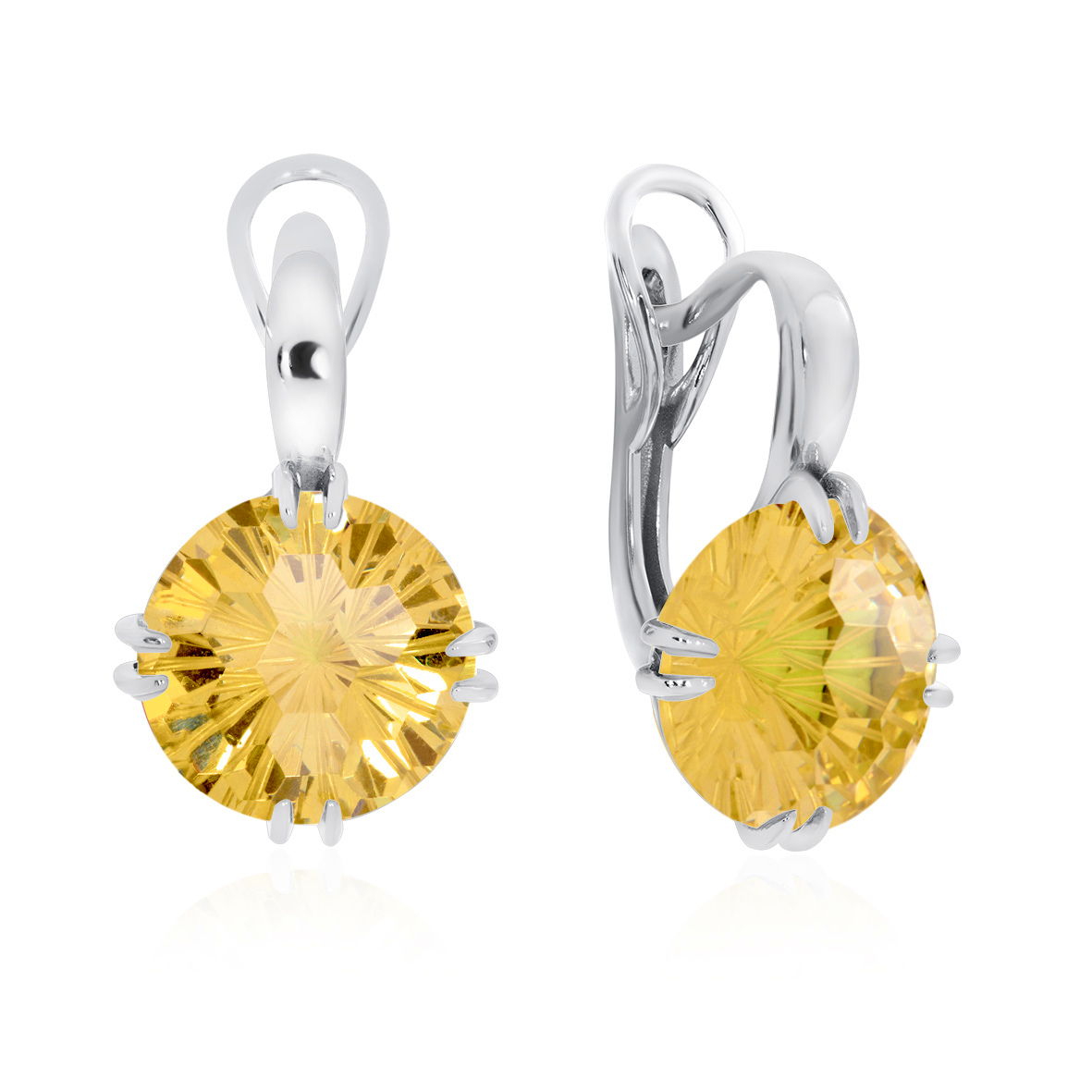 Серьги из серебра c фианитом