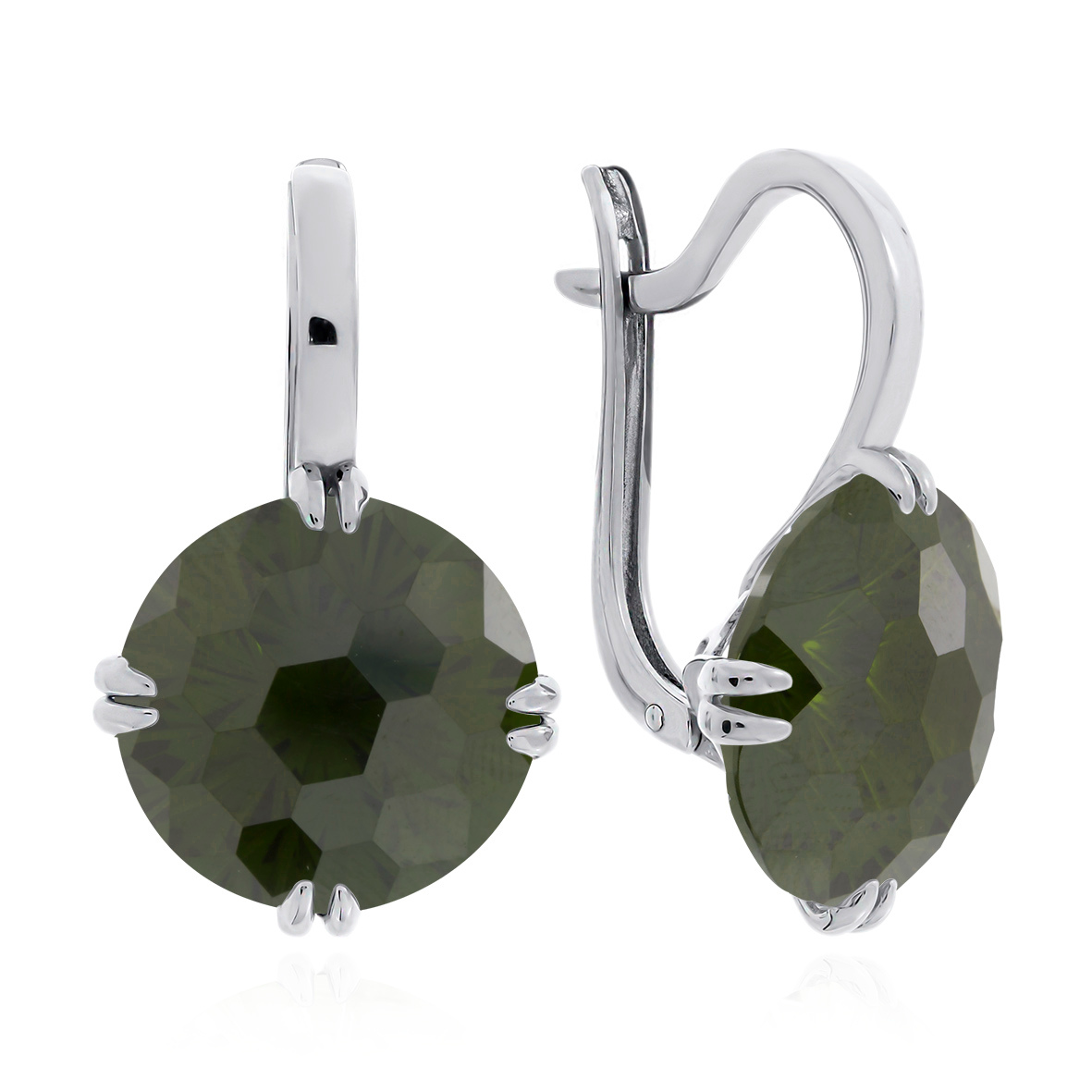 Серьги из серебра c фианитом