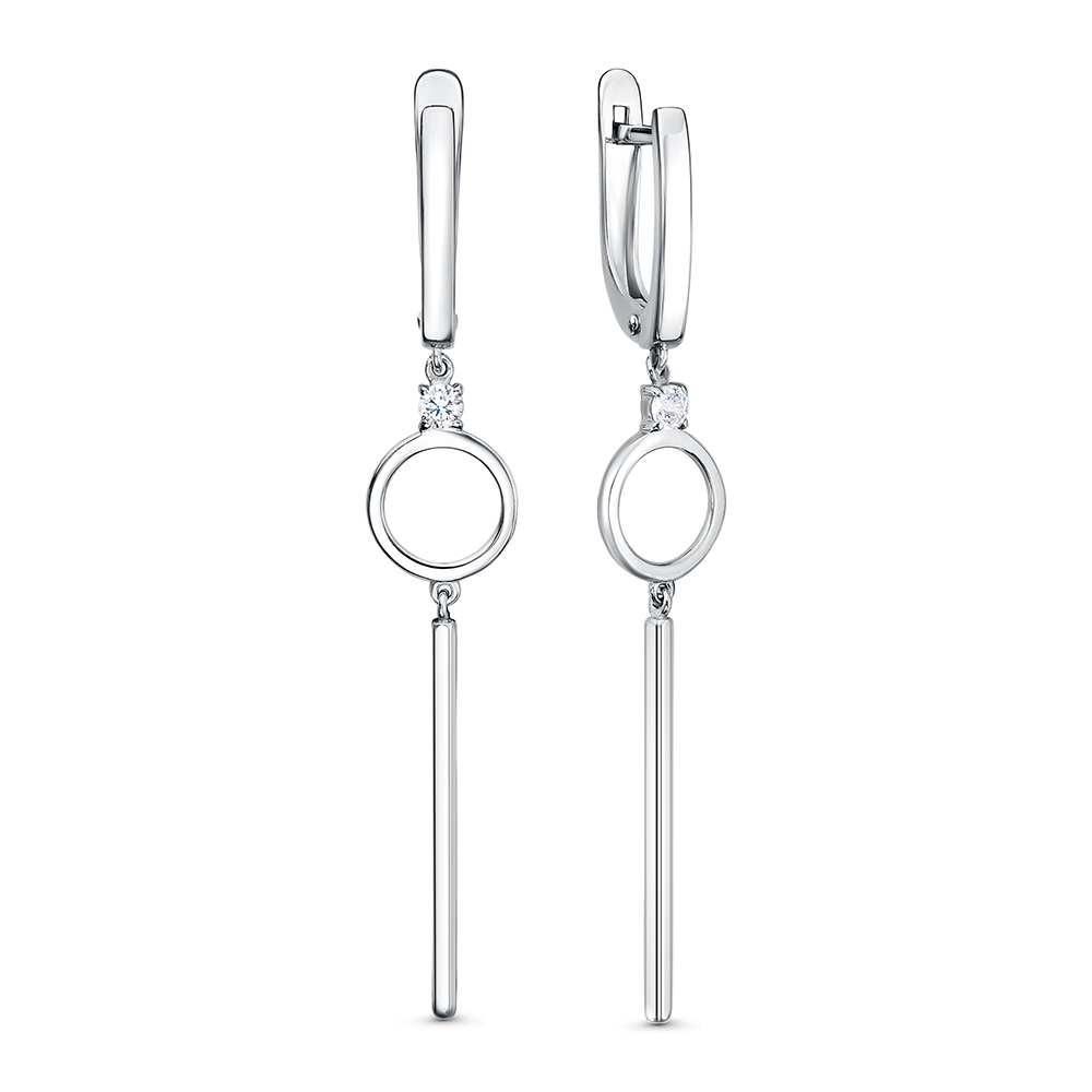 Серьги из серебра c фианитом