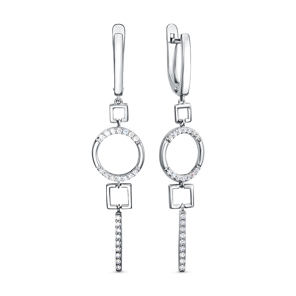 Серьги из серебра c фианитом