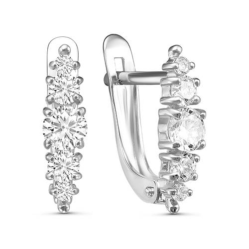 Серьги из серебра c фианитом