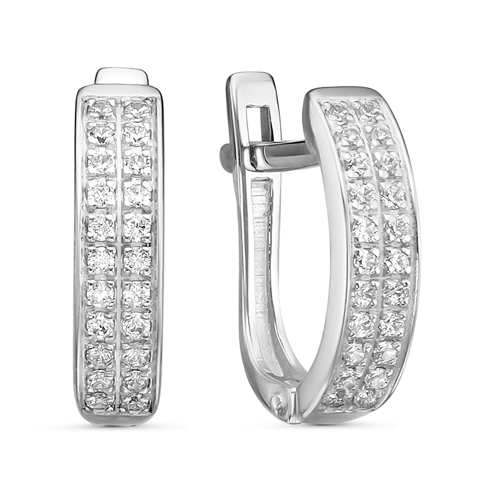 Серьги из серебра c фианитом