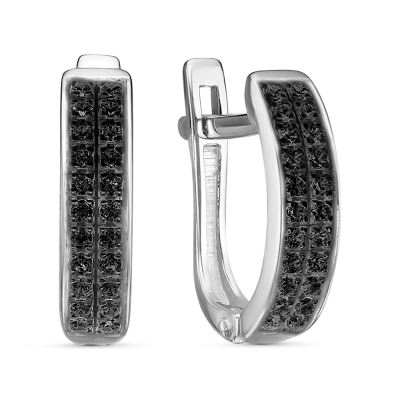 Серьги из серебра c фианитом