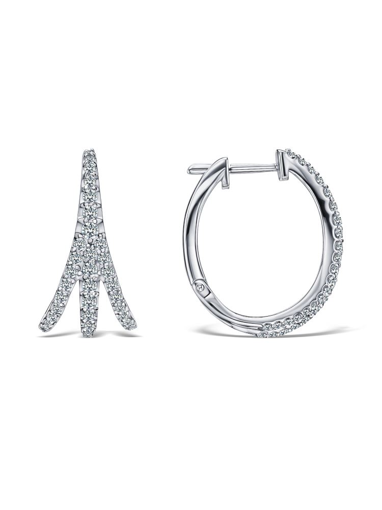 Серьги из серебра c фианитом