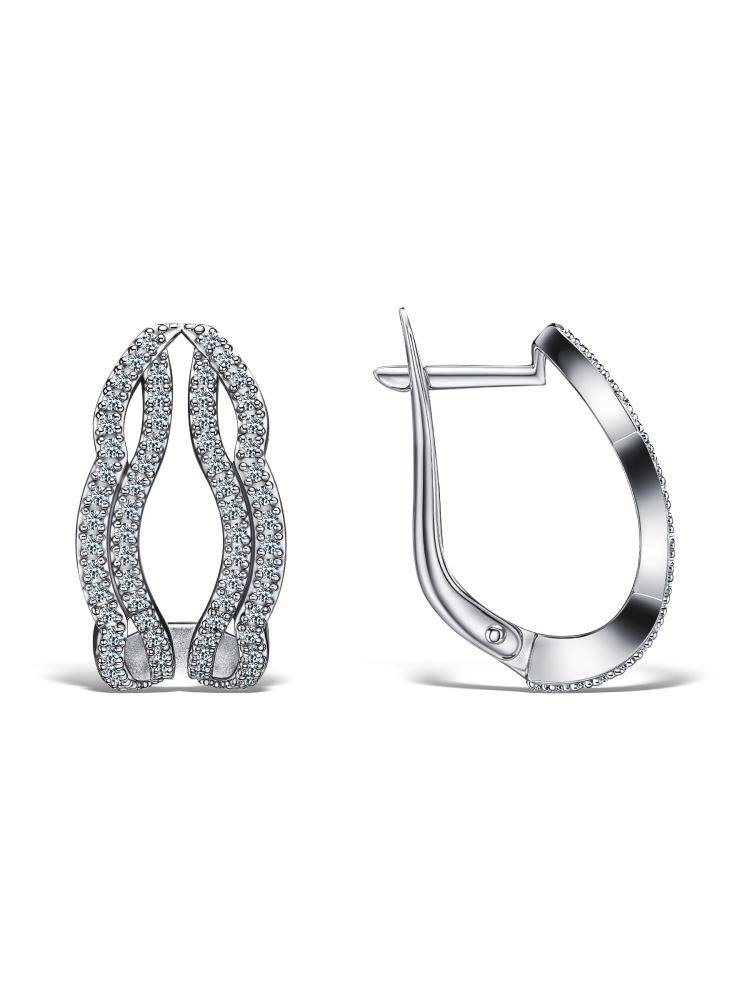 Серьги из серебра c фианитом