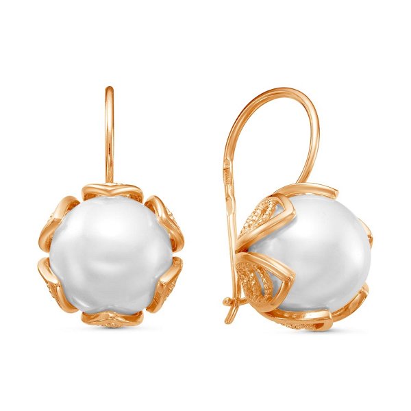 Серьги из серебра c жемчугом