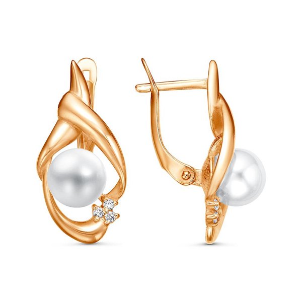 Серьги из серебра c жемчугом