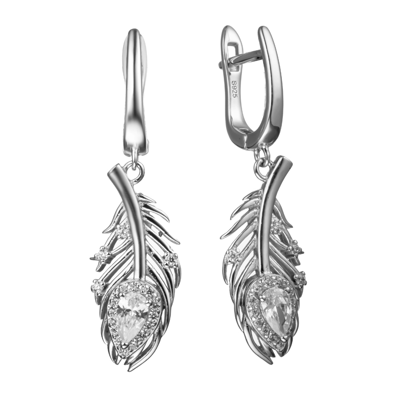 Серьги из серебра c фианитом