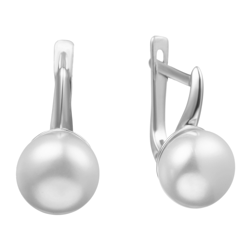 Серьги из серебра c жемчугом