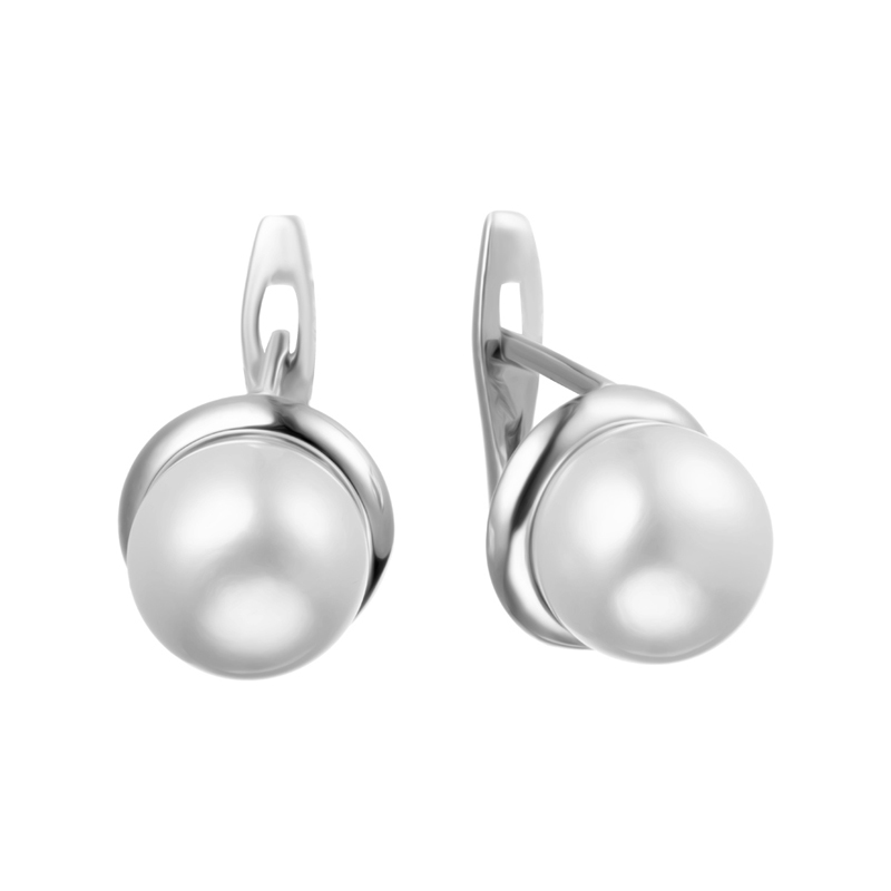 Серьги из серебра c жемчугом