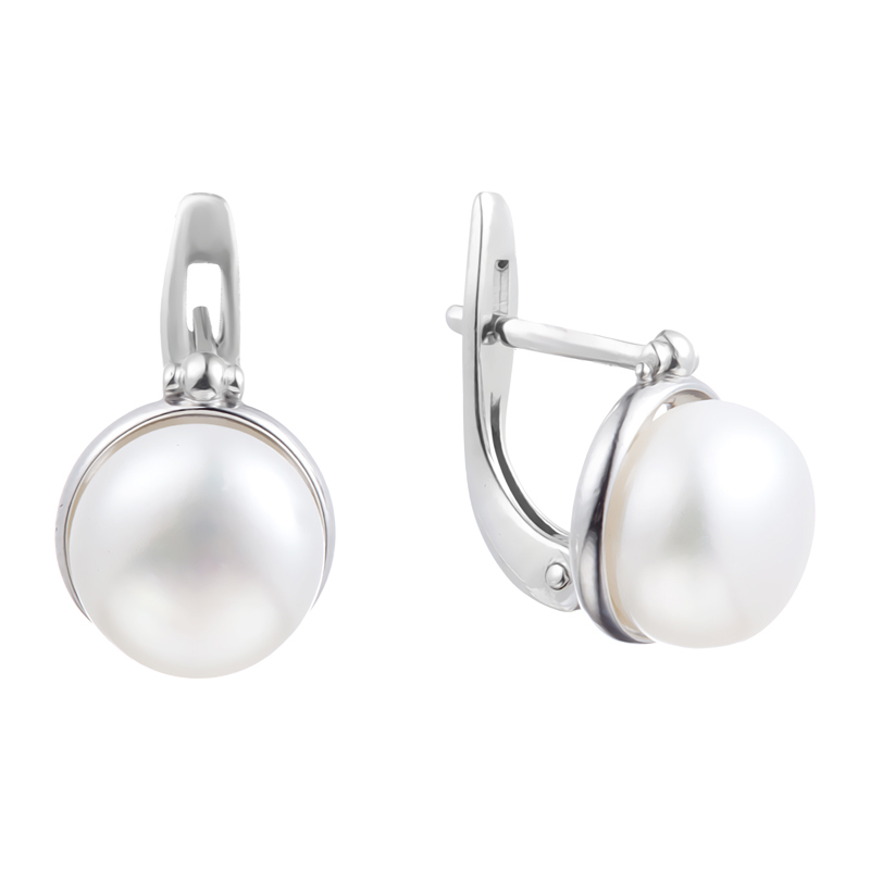 Серьги из серебра c жемчугом