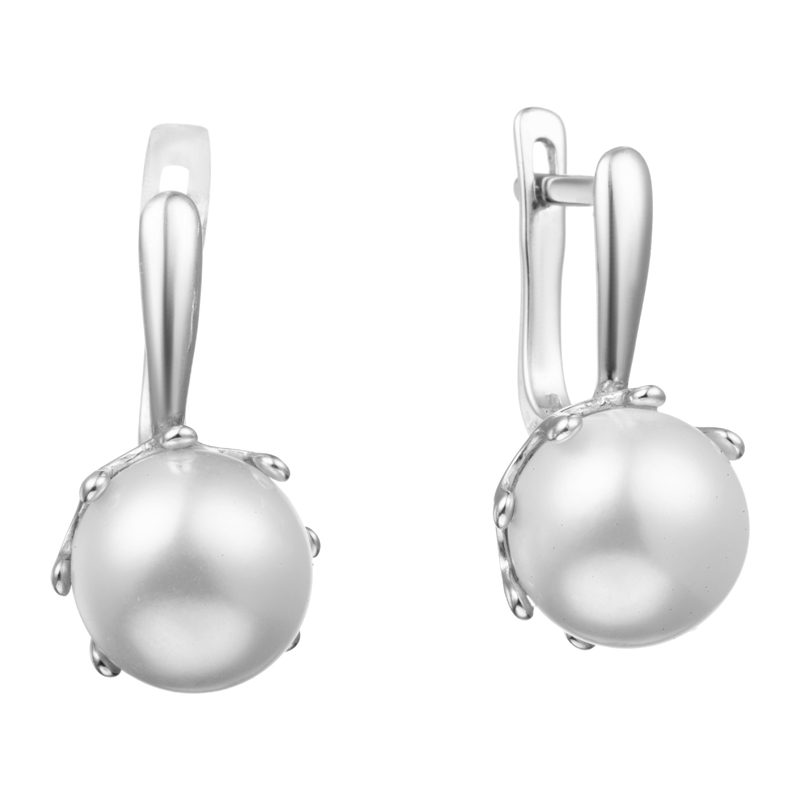 Серьги из серебра c жемчугом
