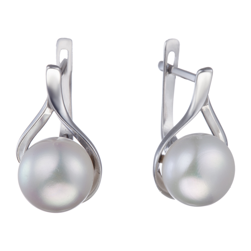 Серьги из серебра c жемчугом