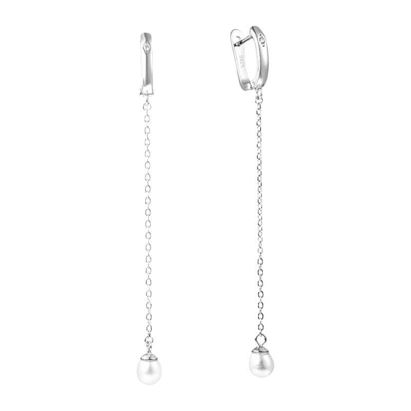 Серьги из серебра c жемчугом