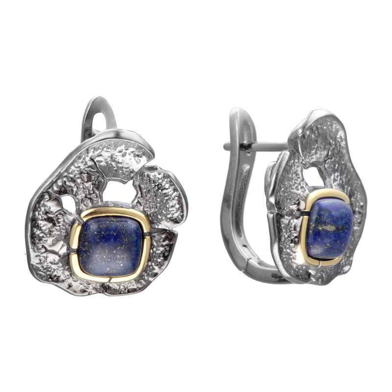 Серьги из серебра c лазуритом