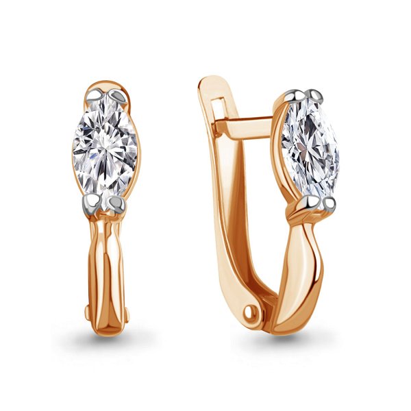 Серьги из серебра c фианитом