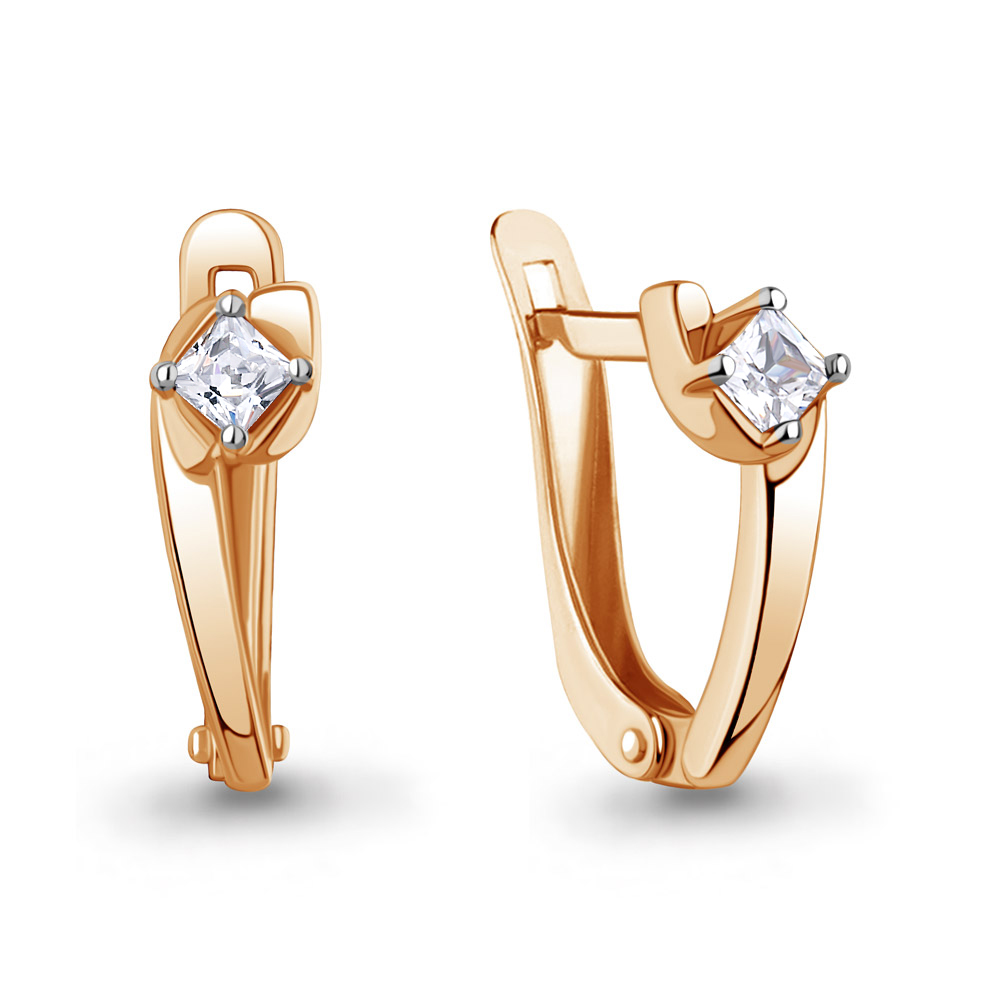 Серьги из серебра c фианитом