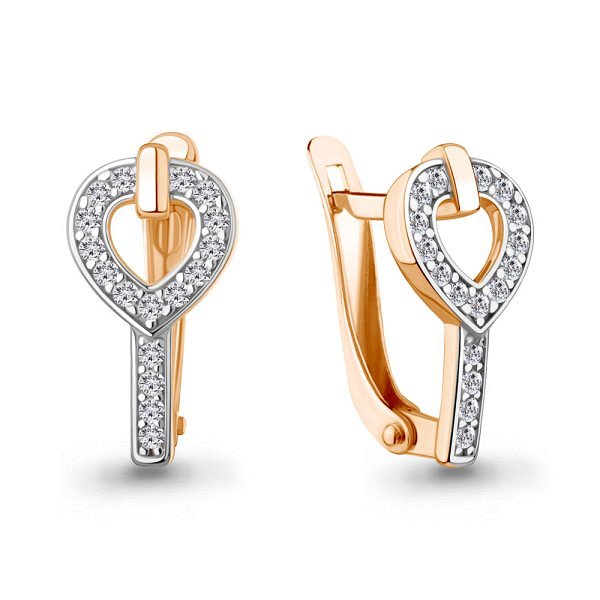 Серьги из серебра c фианитом