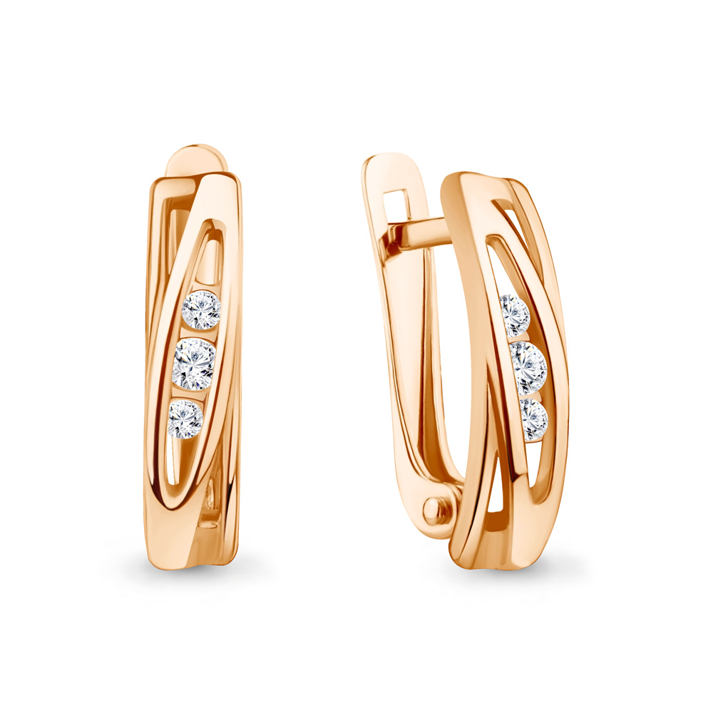 Серьги из серебра c фианитом