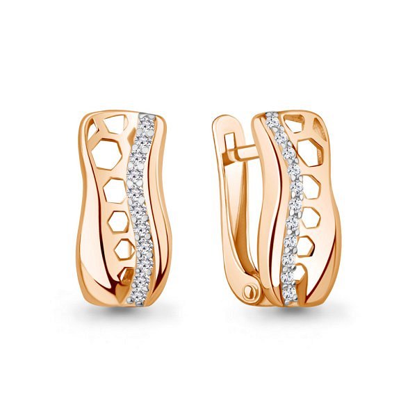 Серьги из серебра c фианитом