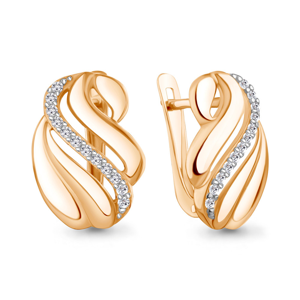 Серьги из серебра c фианитом