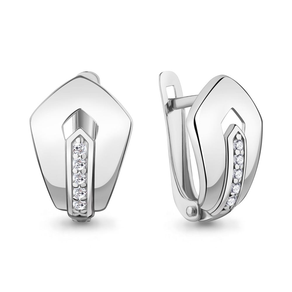 Серьги из серебра c фианитом