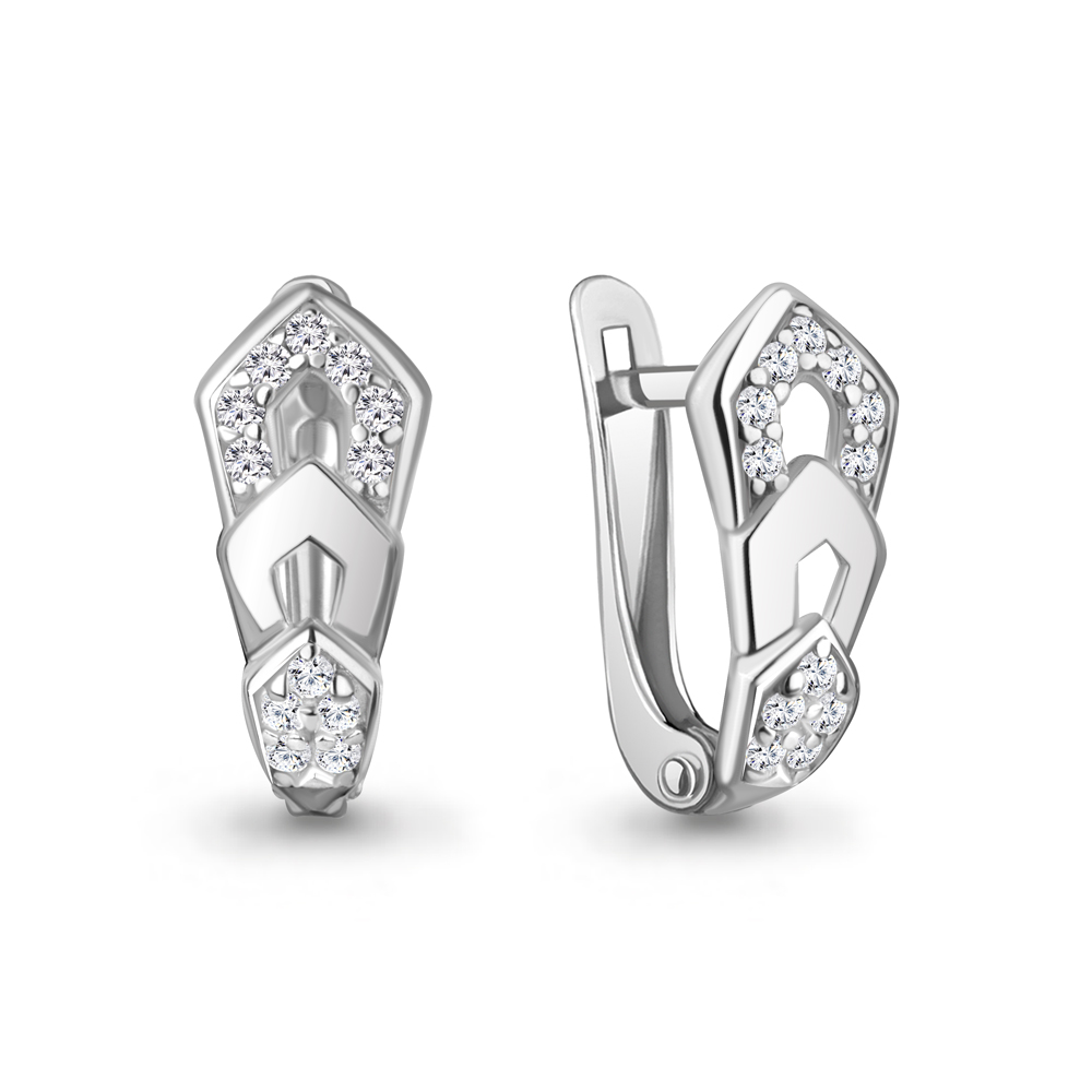 Серьги из серебра c фианитом