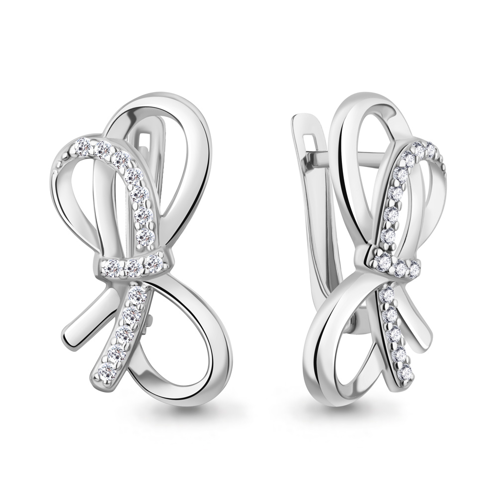 Серьги из серебра c фианитом