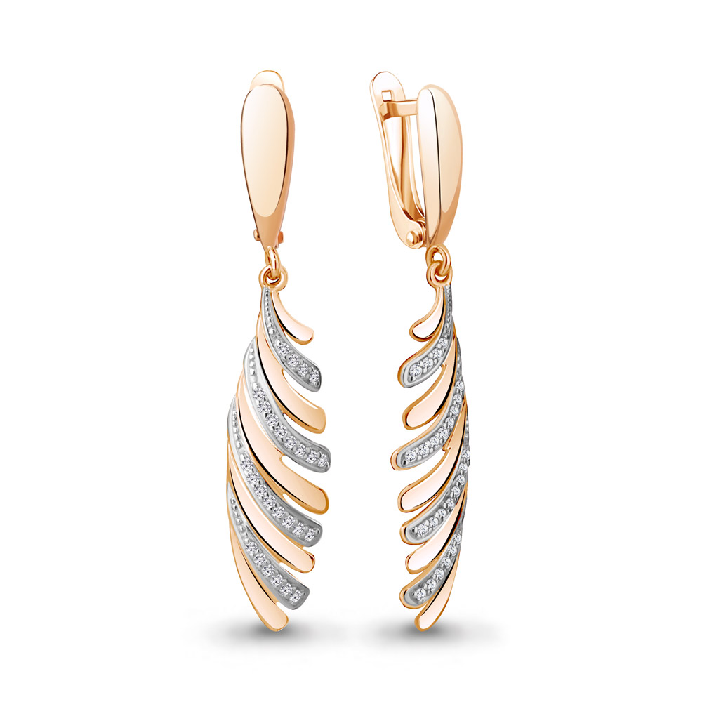 Серьги из серебра c фианитом