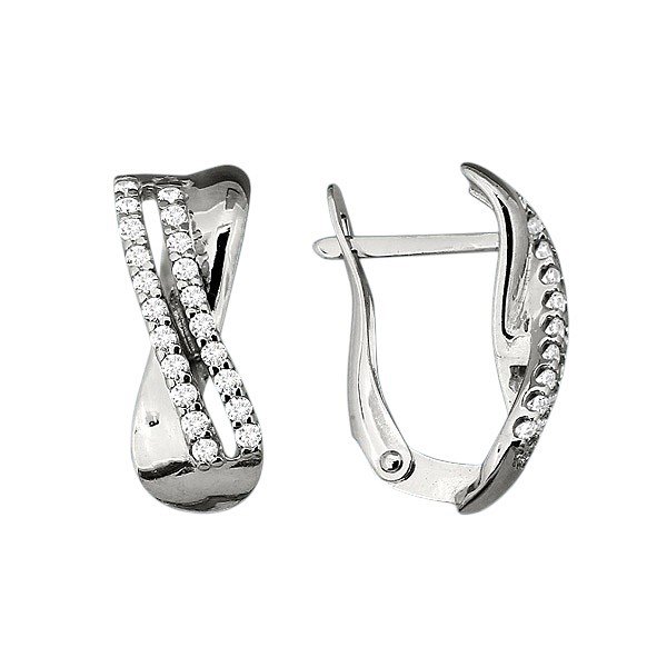 Серьги из серебра c фианитом