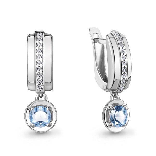 Серьги из серебра c топазом