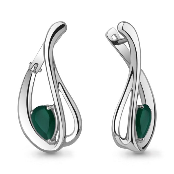 Серьги из серебра c агатом