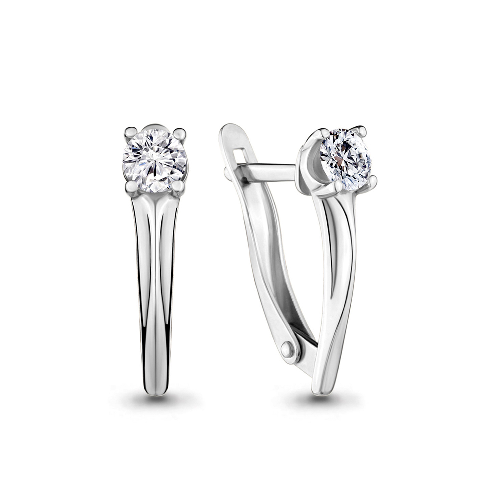 Серьги из серебра c фианитом