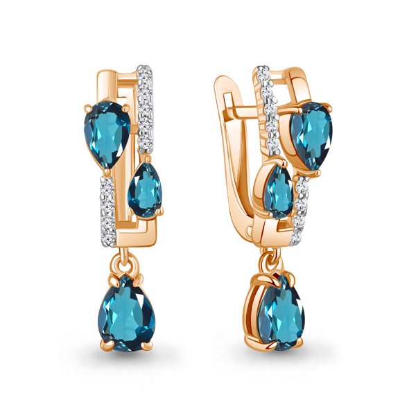 Серьги из серебра c топазом