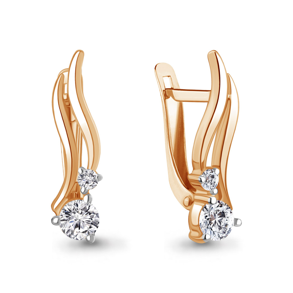 Серьги из серебра c фианитом