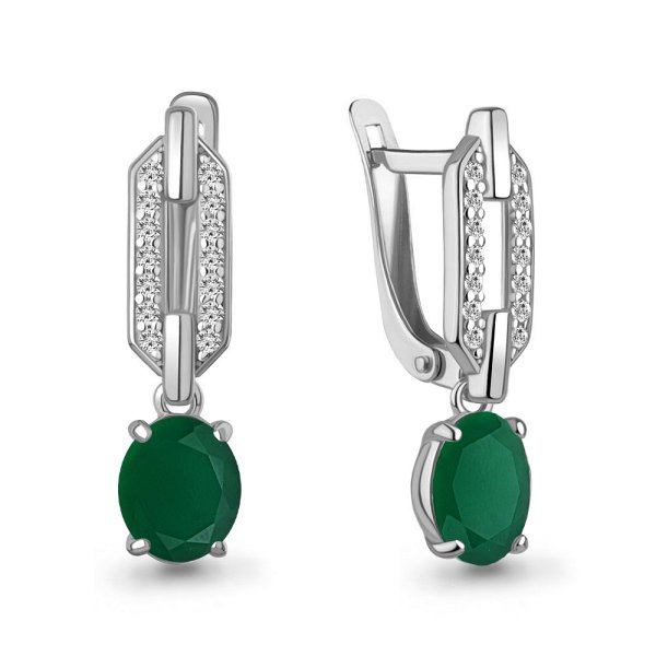 Серьги из серебра c агатом