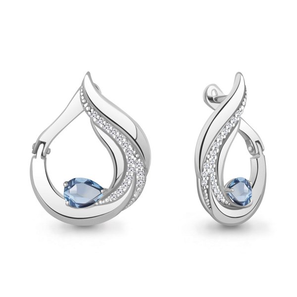 Серьги из серебра c топазом
