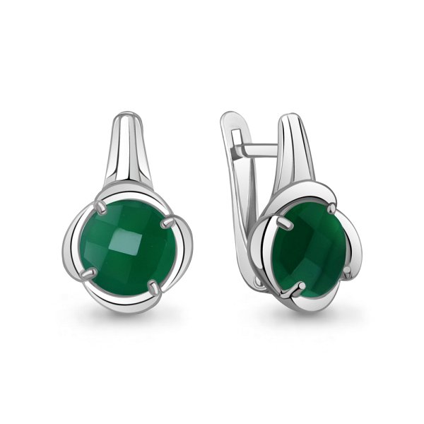 Серьги из серебра c агатом